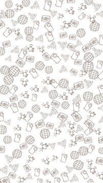 A seamless looping abstract motion graphic featuring a subtle pattern of dotted brown geometric shapes on a clean white background. Perfect for presentations, intros, or minimalist design projects.