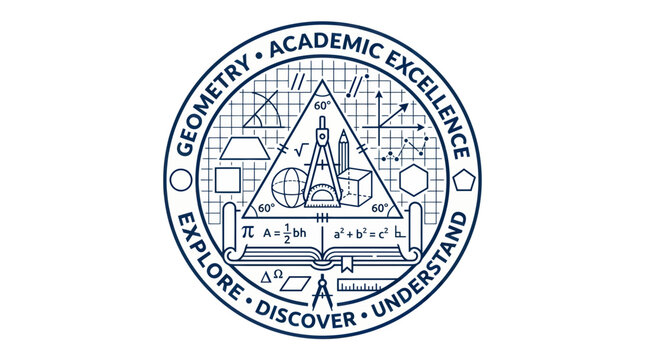 Geometric Symbols and Formulas Emblem