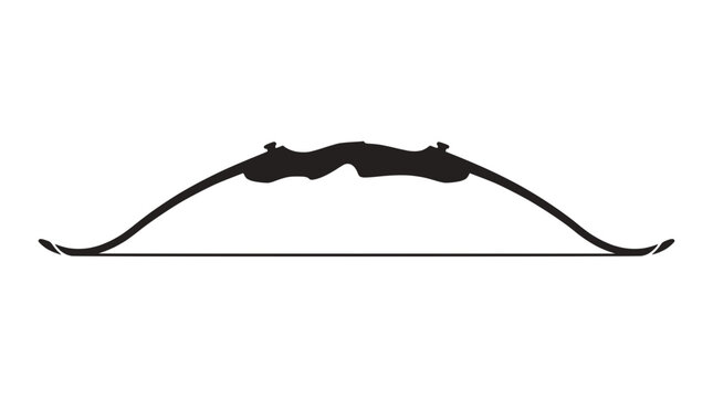 Archery recurve bow silhouette on a black background.