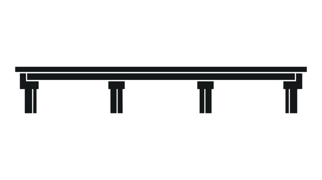 A simple bridge silhouette with pillars on dark background.