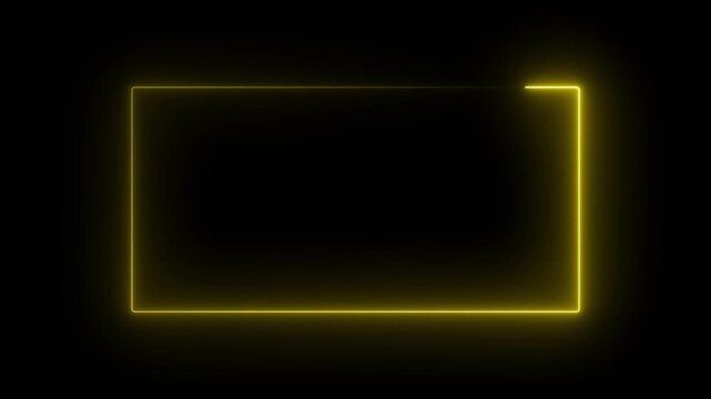 Glowing neon frame on black, webcam border facecam overlay. overlay for youtube live stream videos.