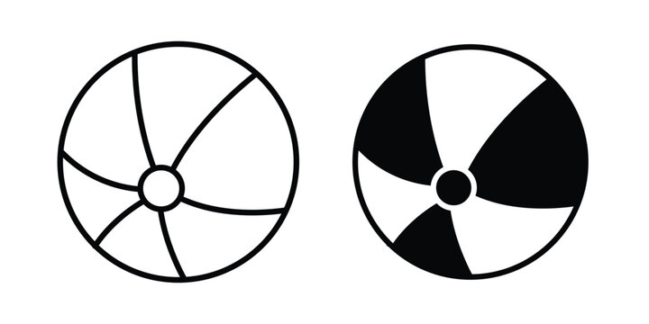 Beach ball icon fill and line concepts