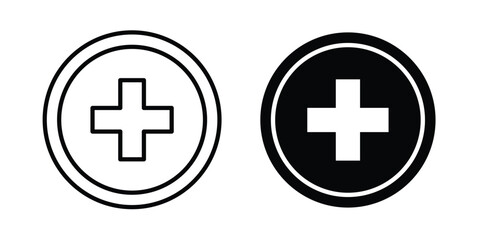 Obraz premium Hospital sign fill and line concepts