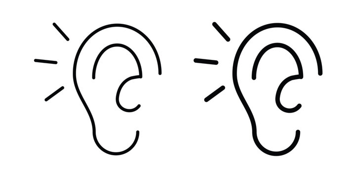 Hearing icon fill and line concepts