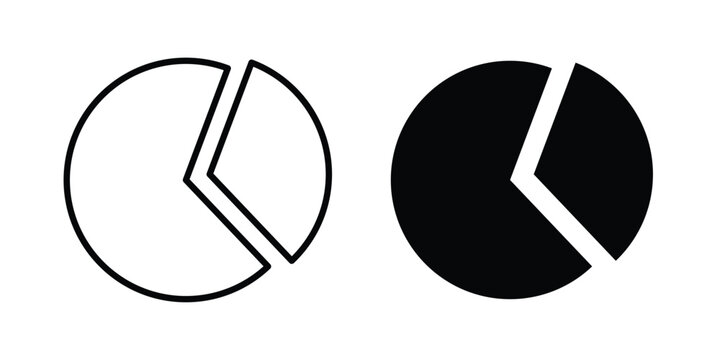 Pie graph icon fill and line concepts