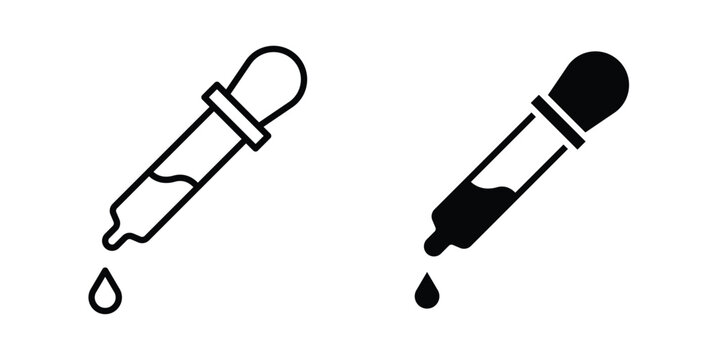 Pipette icon fill and line concepts