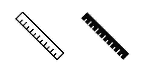 Fototapeta premium Ruler icon fill and line concepts