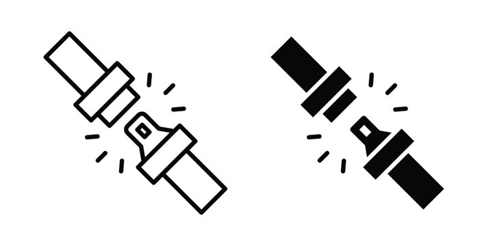 Seat Belt icon fill and line concepts