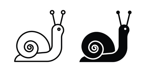 Snail icon fill and line concepts © Cristiane