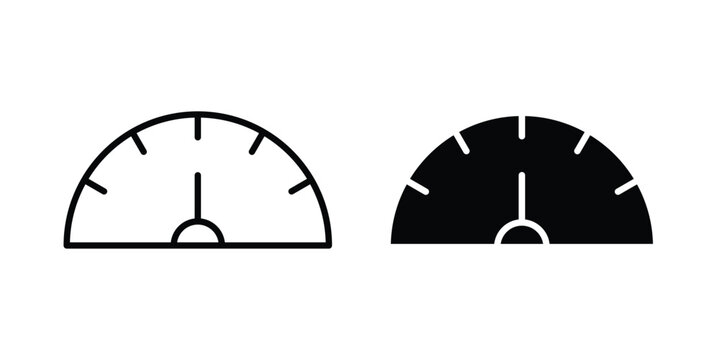 Speedometer icon fill and line concepts
