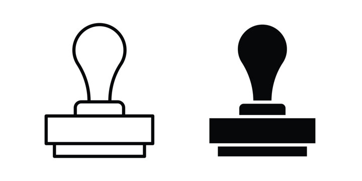 Stamp icon fill and line concepts
