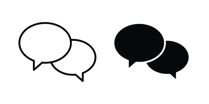 Talk bubble speech icon fill and line concepts