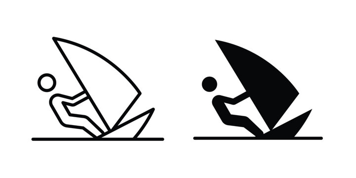 Windsurf icon fill and line concepts
