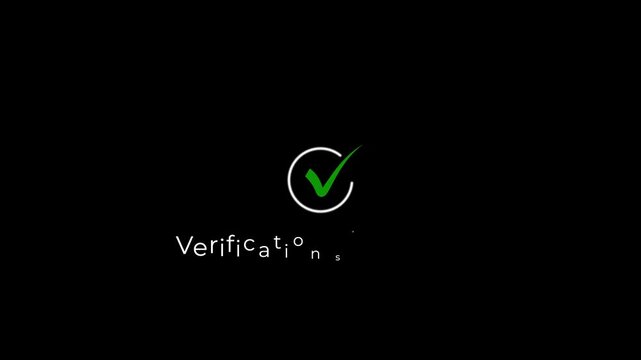 verification successful animation with circular loading indicator and check mark ui .