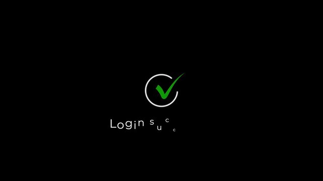 login success ui animation with loading circle and tick icon for mobile app interface.