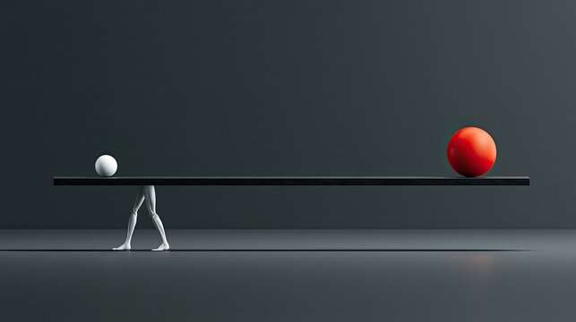 Balancing act with unequal spheres on a lever