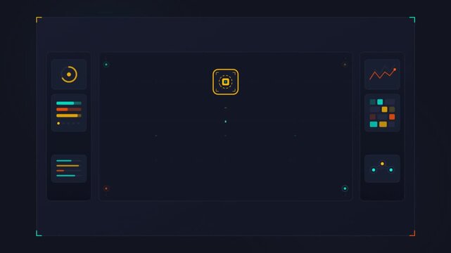 Digital organizational chart animation showing data hierarchy on hud