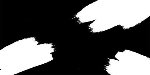 A dynamic abstract design features bold white brush strokes against a stark black background, creating a modern and energetic graphic element. © GREENPIXEL Art