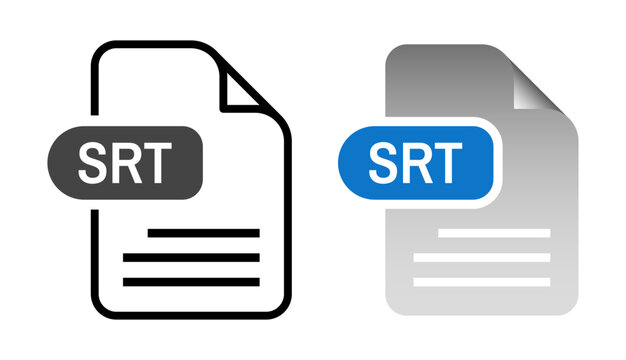 SRT file format icon, subtitle text document symbol
