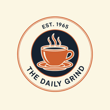 The Daily Grind Coffee Cup Logo.