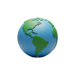 Fototapeta premium Western Hemisphere on blue globe with transparent background