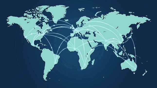 Global Network Connection World Map Illustration