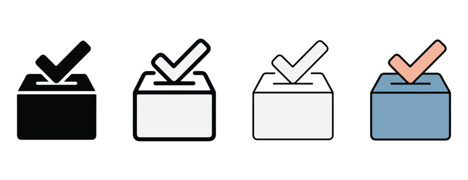 ballot boxes with check marks on top for voting and election concepts  symbolizing democracy and choice
