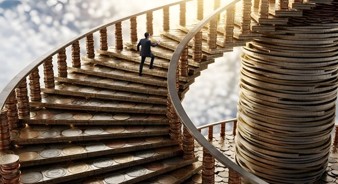 Financial Growth Staircase Concept
Wealth Building Investment Journey
Success Path Built from Coins
Business Growth and Profit Increase
Climbing the Ladder to Financial Success
Investment Strategy Gro