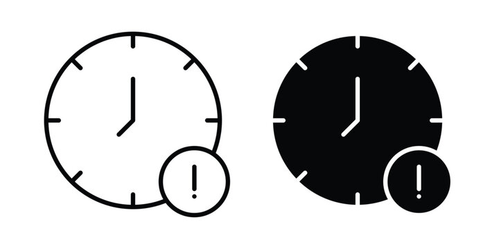 Alarm exclamation icon line and fill concepts