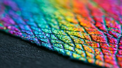 Obraz premium Crackled Rainbow Material Texture in Macro View