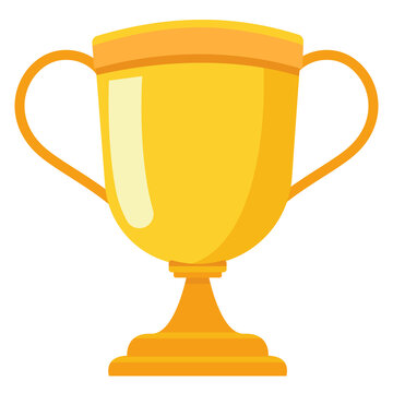 Golden trophy cup representing victory and success in sports. Ideal for presentations, awards ceremonies, sporting events, and branding materials.
