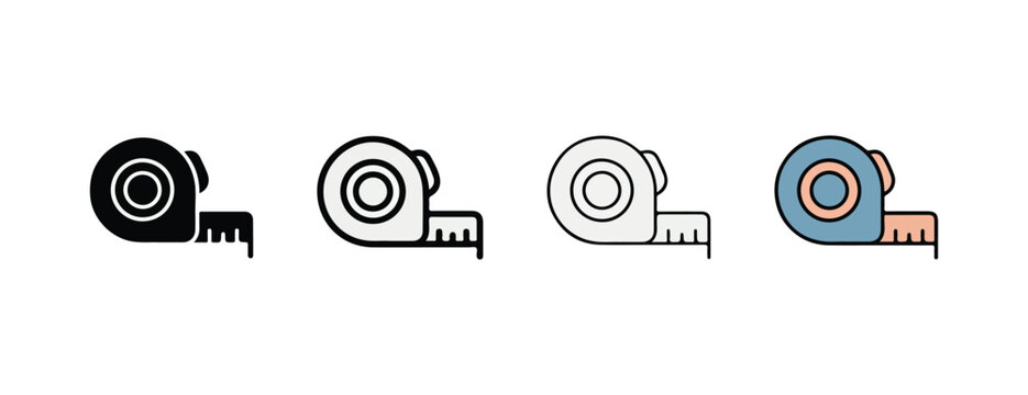 tape measures side by side on white background for measurement and construction concepts  various styles included