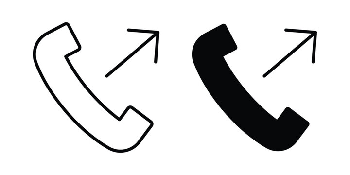 Call outgoing icon line and fill concepts