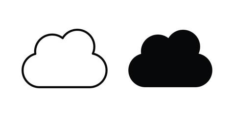 Obraz premium Cloud icon line and fill concepts