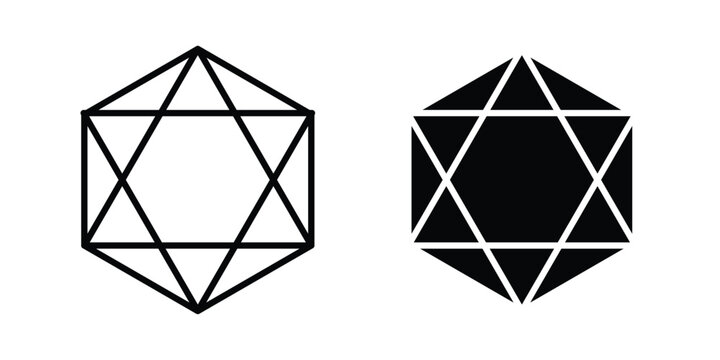 Dice d20 icon line and fill concepts
