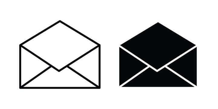 Envelope open icon line and fill concepts