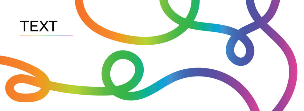 Vibrant rainbow colored swirling lines vector graphic with text space for creative design