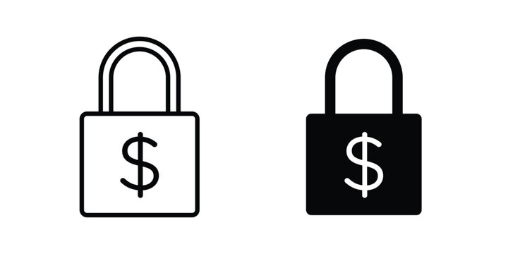 Fixed price icon line and fill concepts