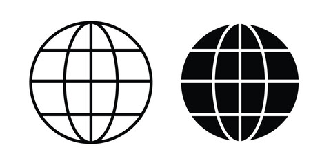 Obraz premium Globe icon line and fill concepts