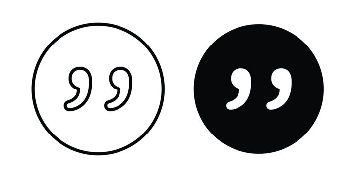 Quote right icon line and fill concepts