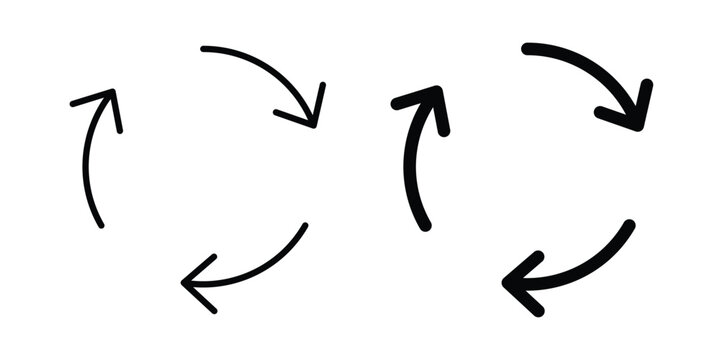 Recycle icon line and fill concepts
