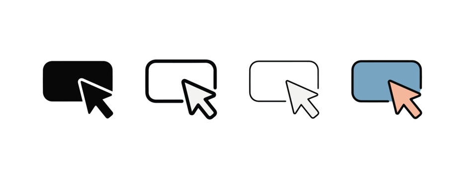 Various colored speech bubbles with computer mouse pointers  web design elements