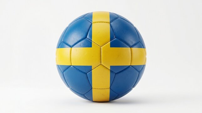 Soccer ball with the flag of sweden isolated on white background