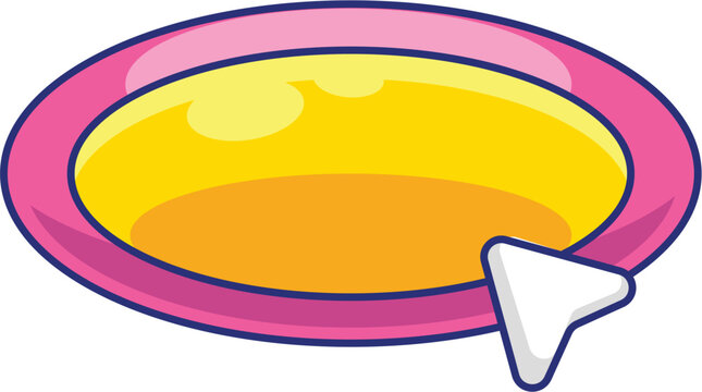 Pink and Yellow Glossy Button