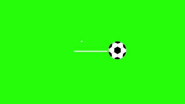 Fast Moving Soccer Ball Kick Animation on Green Screen Background 4K