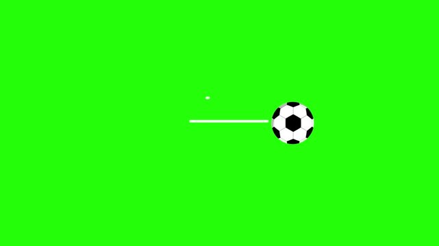 Fast Moving Soccer Ball Kick Animation on Green Screen Background 4K