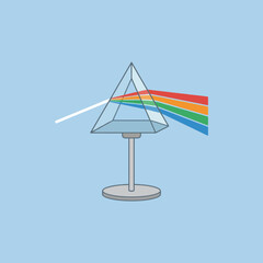 Fototapeta premium A glass prism refracts white light into a colorful spectrum