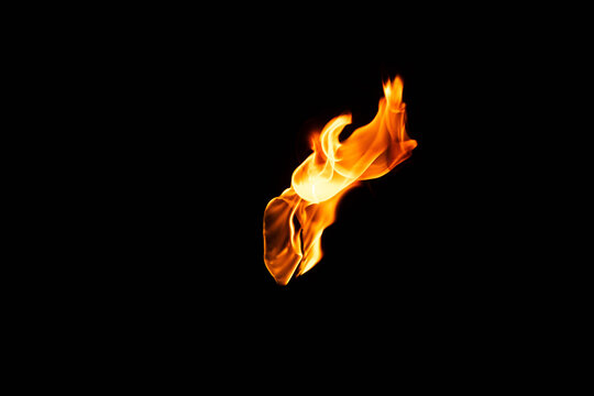 Isolated Flame on Black Background