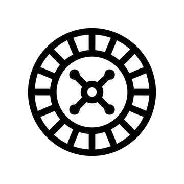 Simple Outline Black Roulete Wheel Icon Game Symbol Representation