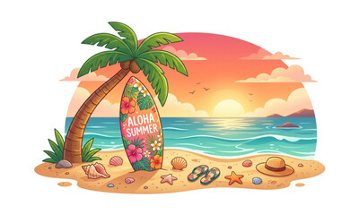 Obraz premium tropical island with palm trees